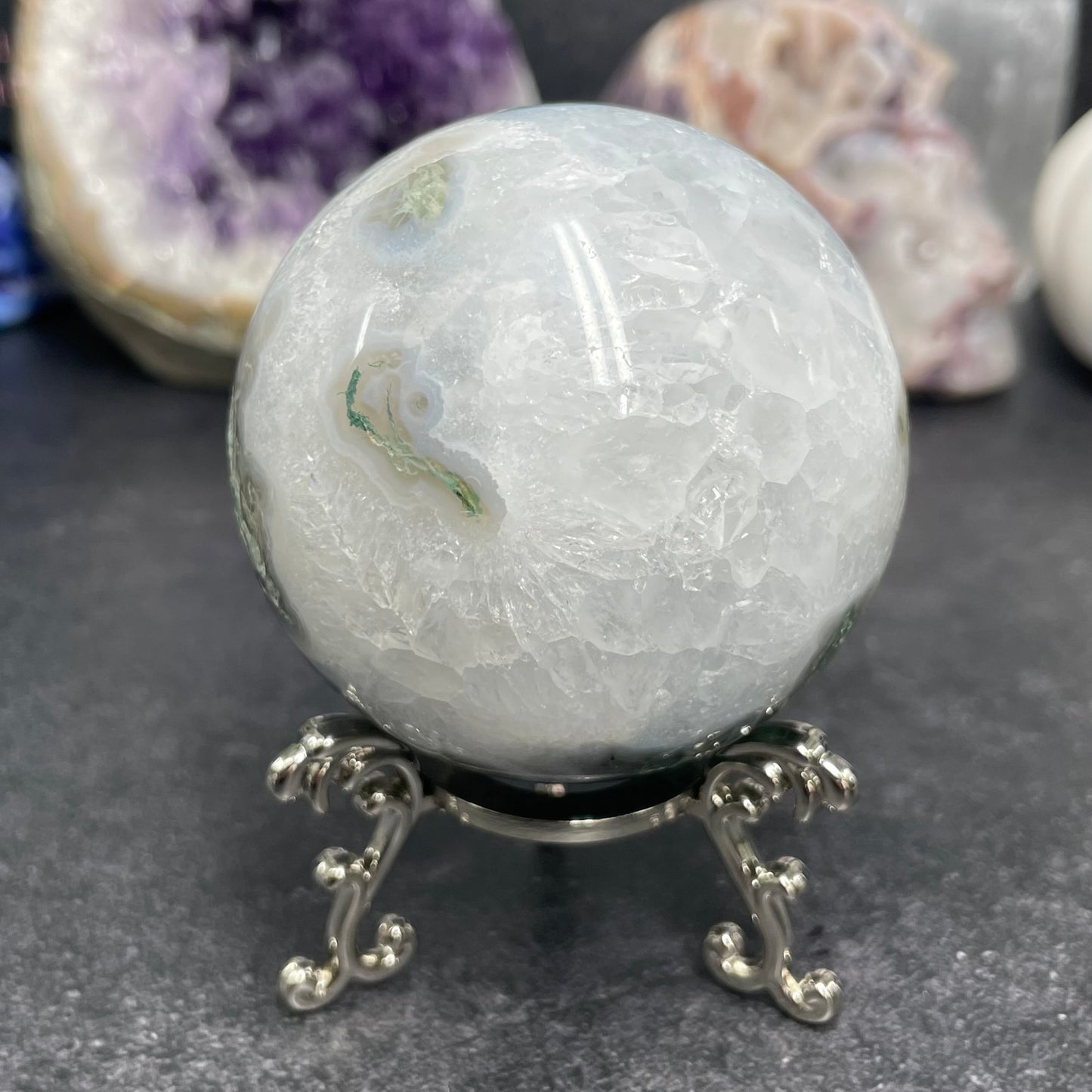 Moss Agate Crystal Sphere