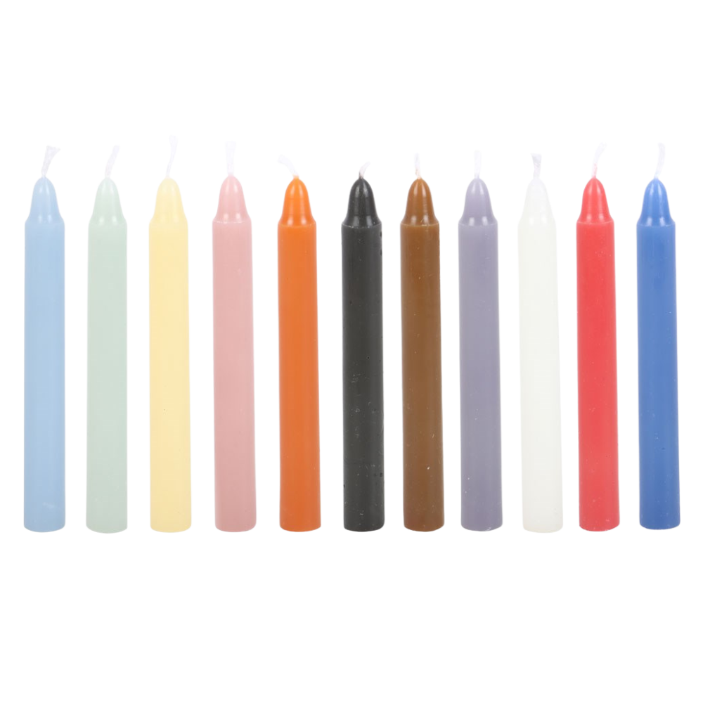 Pack of 12 Mixed Colour Spell Candles