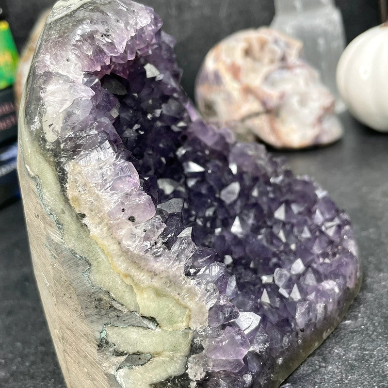 High Quality Uruguayan Amethyst Crystal Cut Base