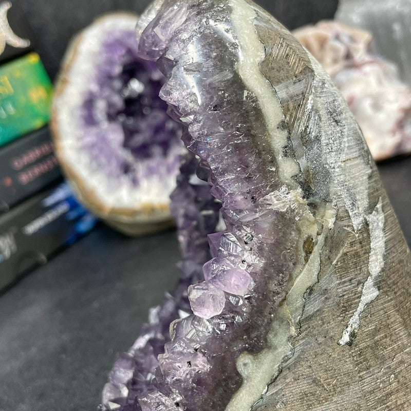 High Quality Uruguayan Amethyst Crystal Cut Base