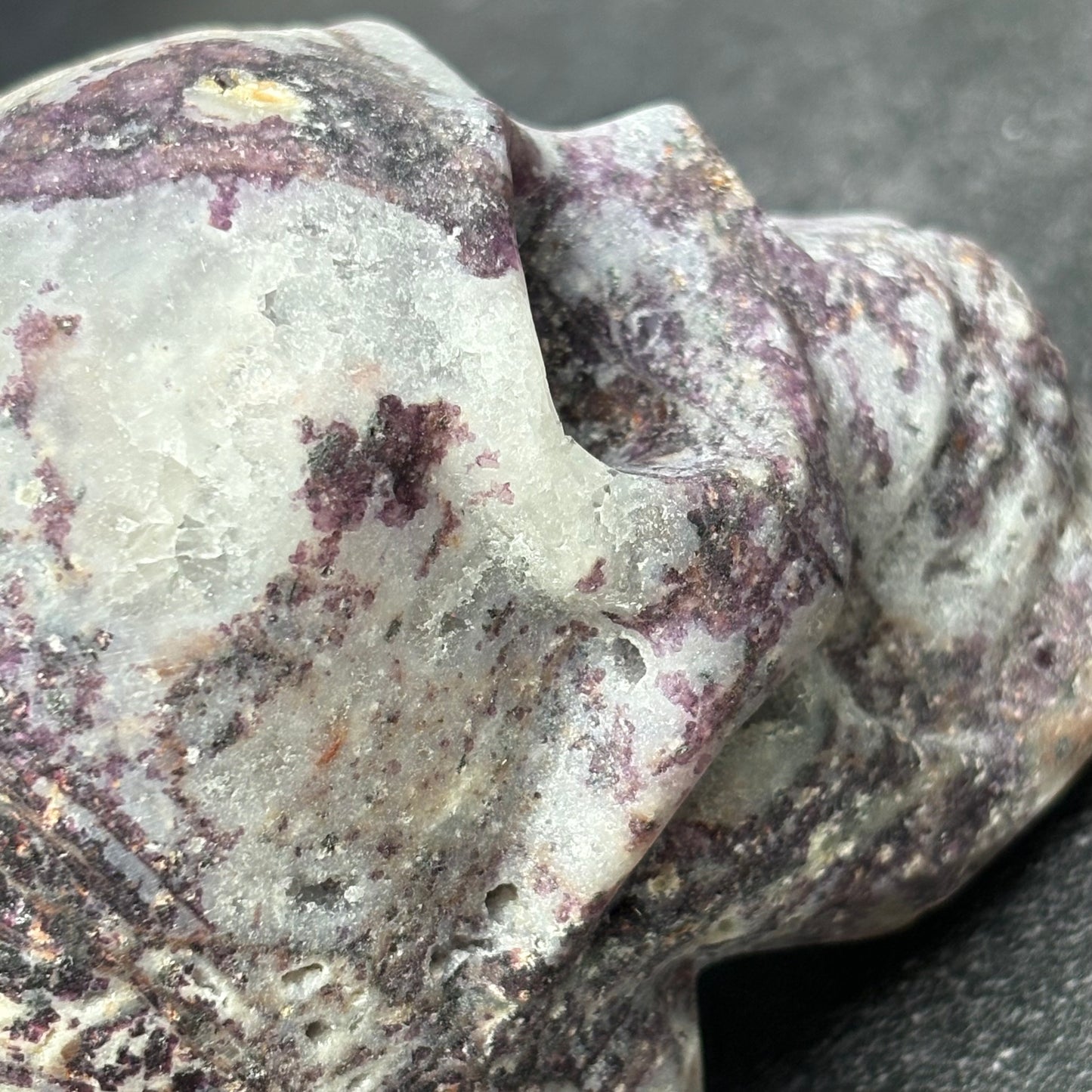 Purple Fluorite and Sphalerite Crystal Skull