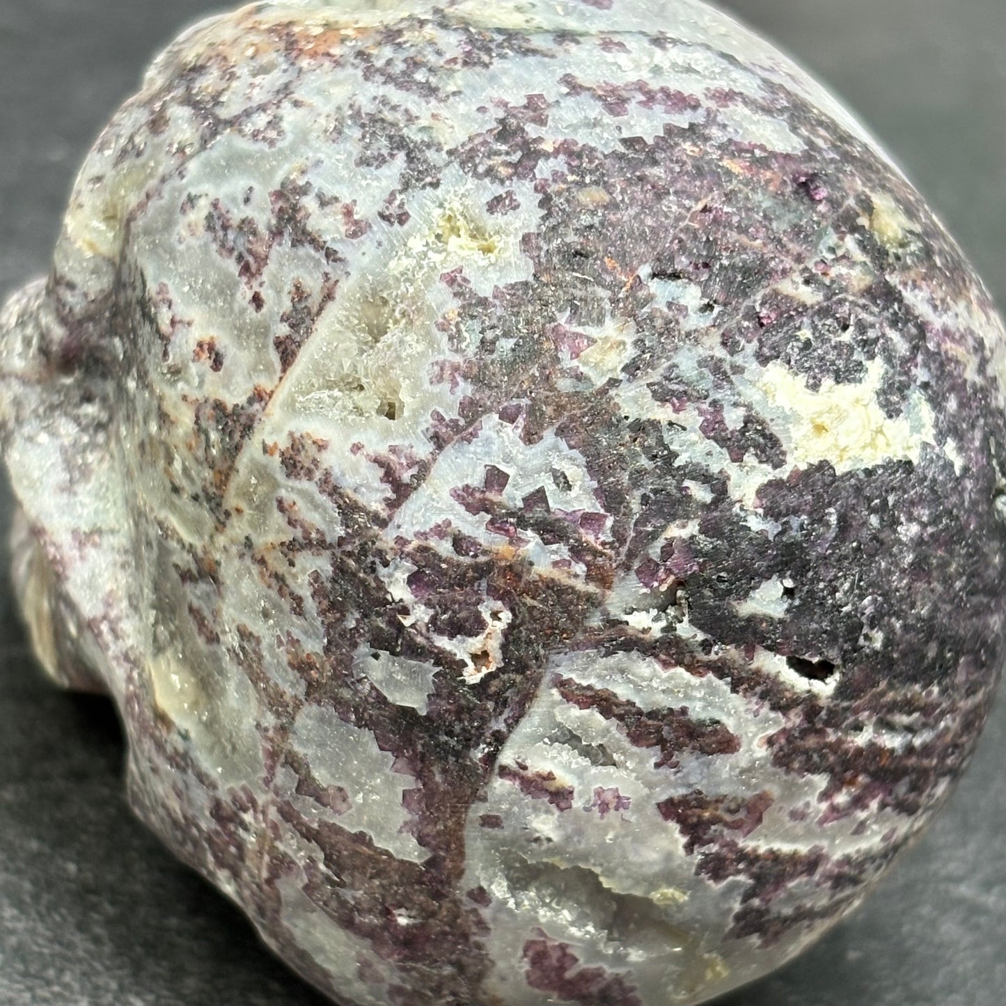 Purple Fluorite and Sphalerite Crystal Skull