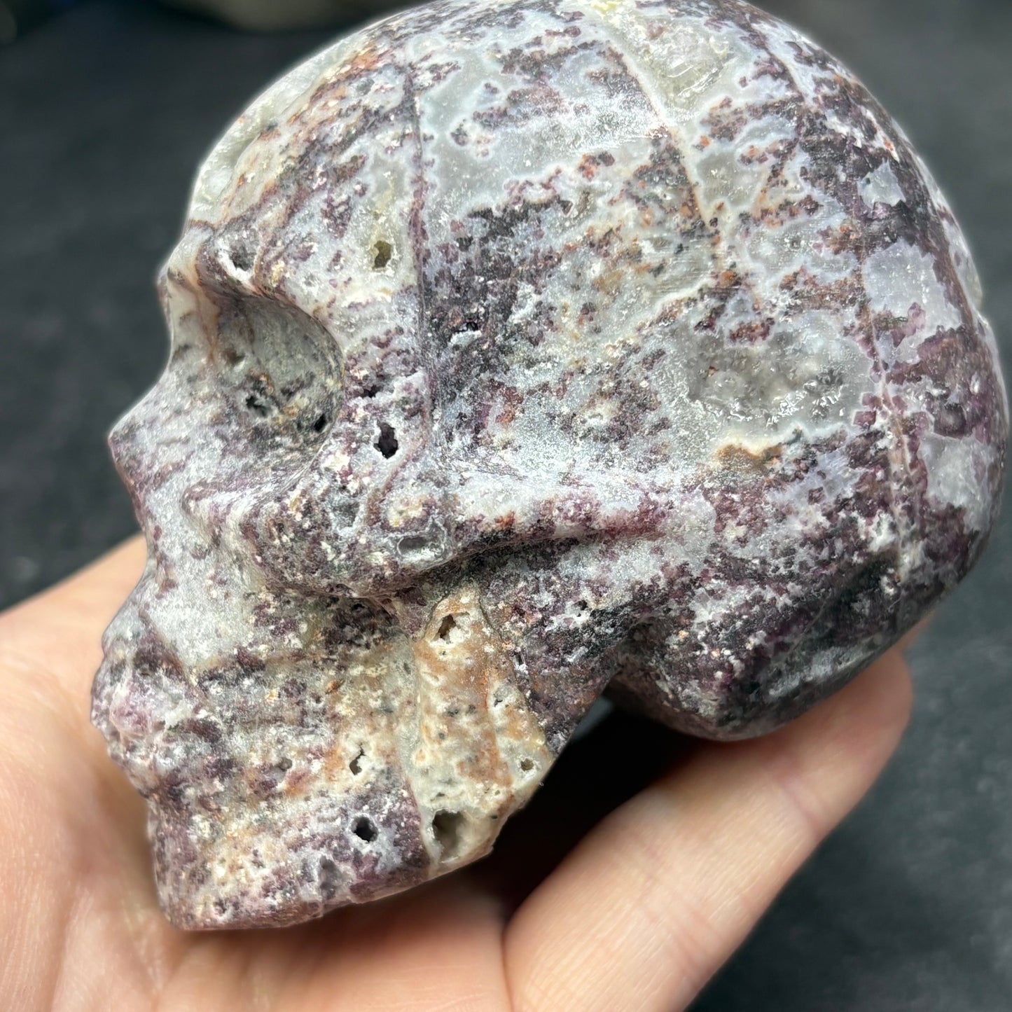 Purple Fluorite and Sphalerite Crystal Skull