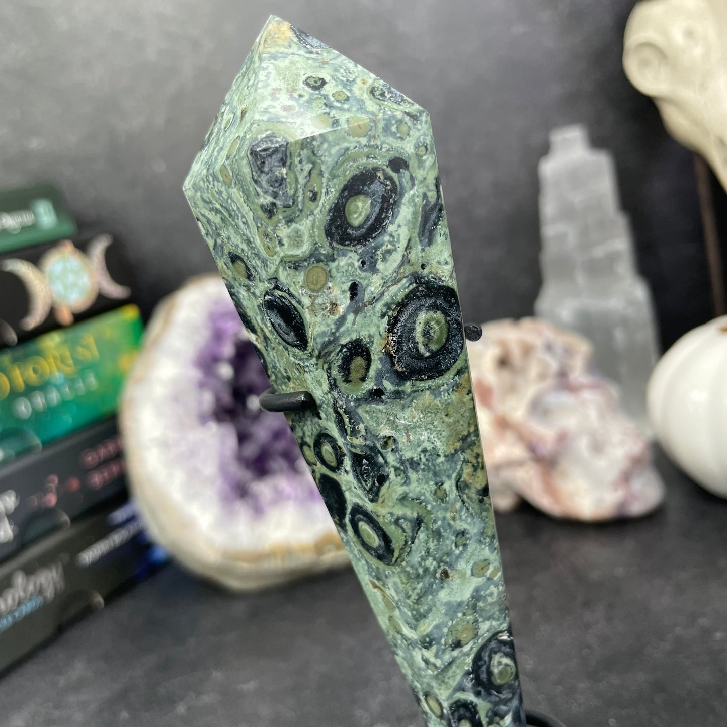 Kambaba Jasper Crystal Wand and Stand