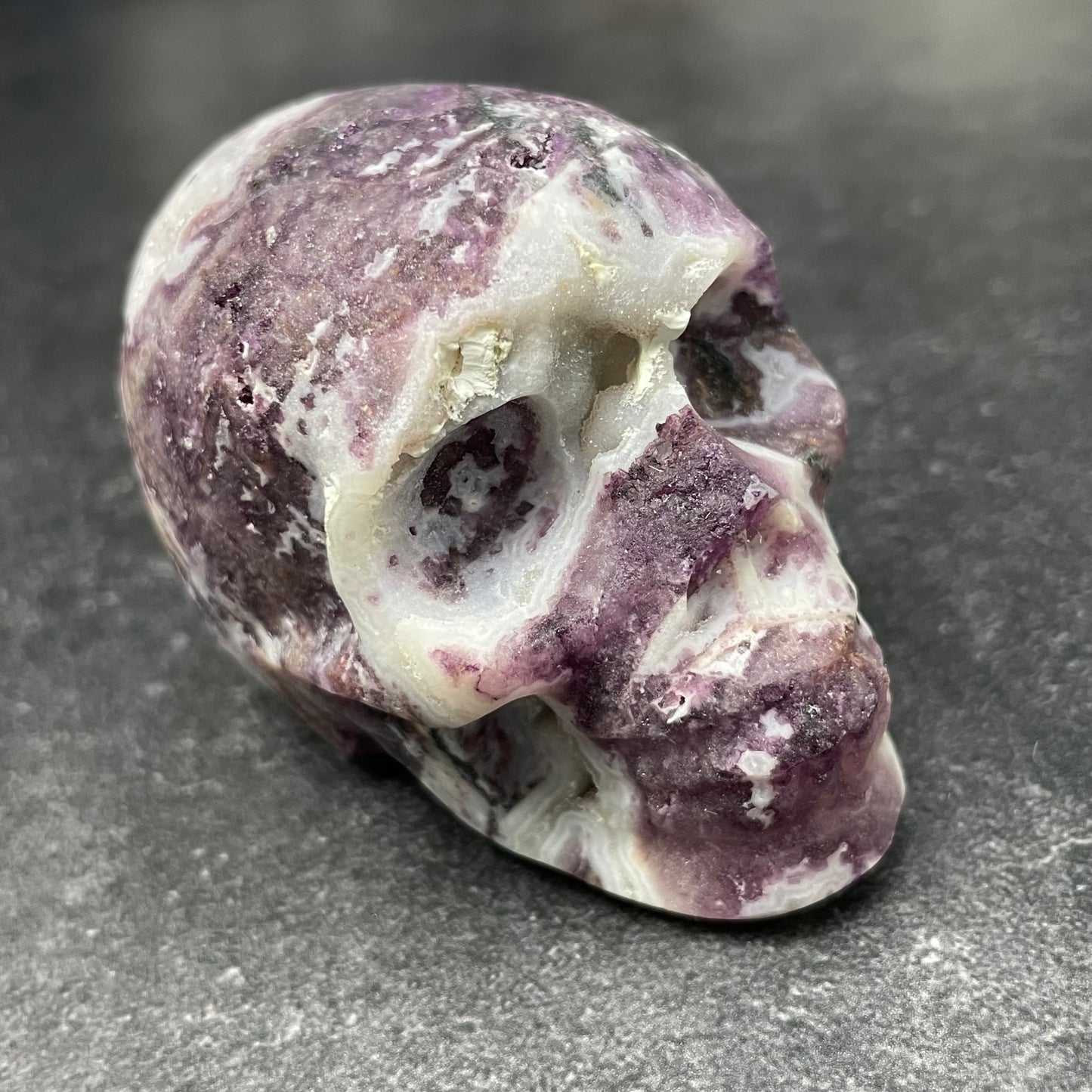 Purple Fluorite and Sphalerite Crystal Skull