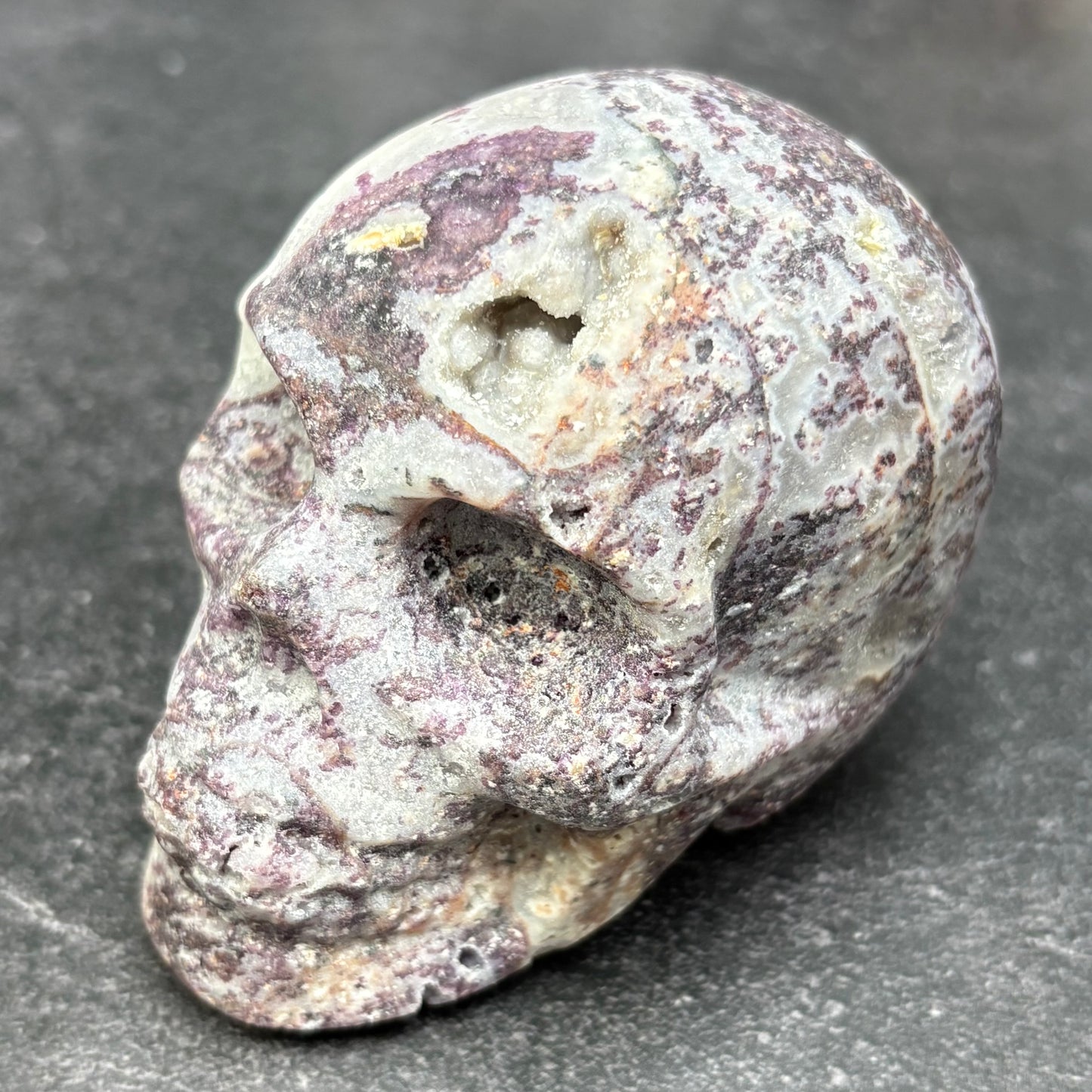 Purple Fluorite and Sphalerite Crystal Skull