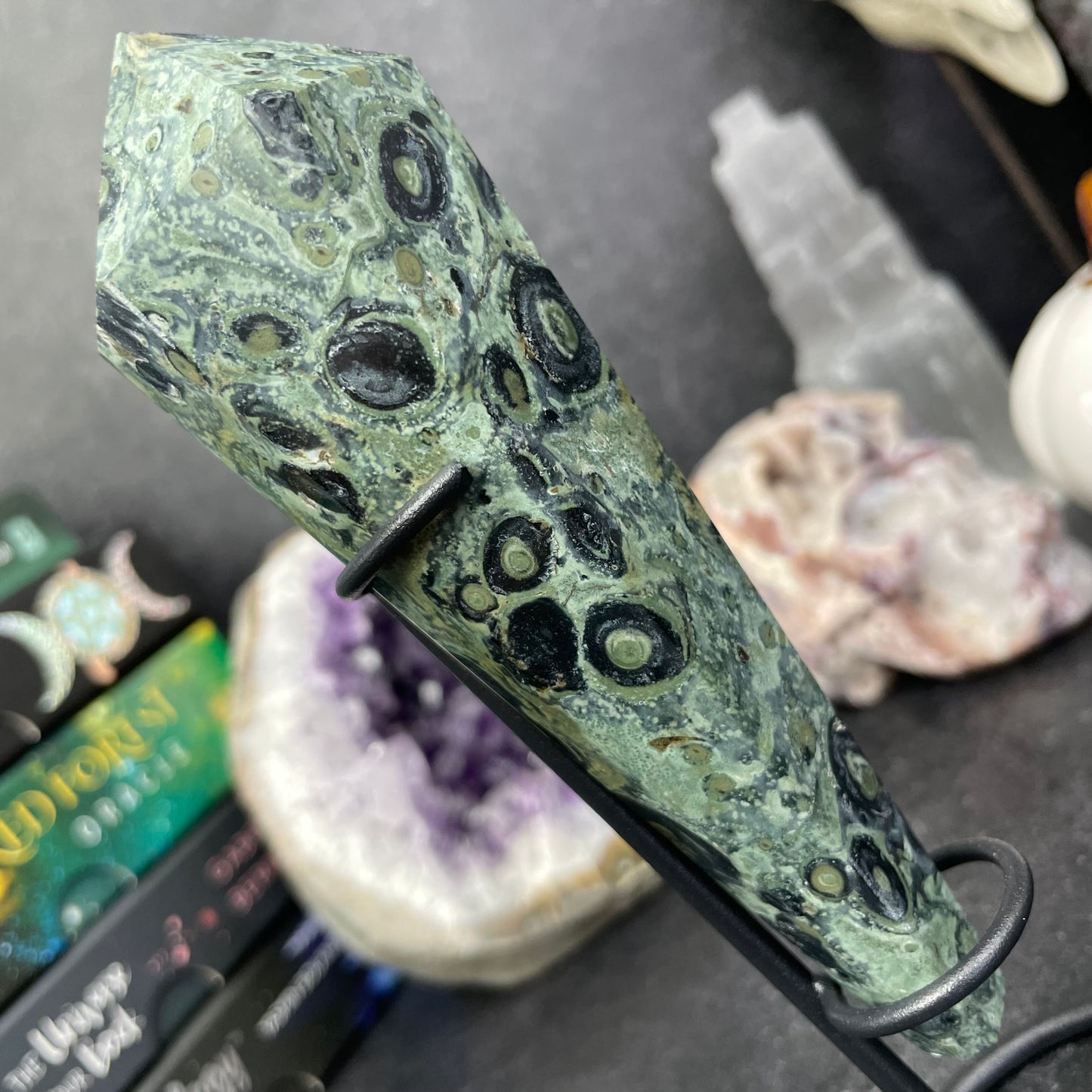 Kambaba Jasper Crystal Wand and Stand