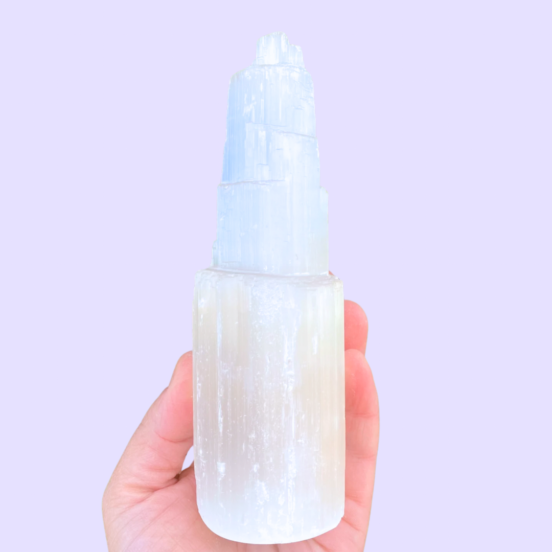 20cm Selenite Crystal Mountain Tower
