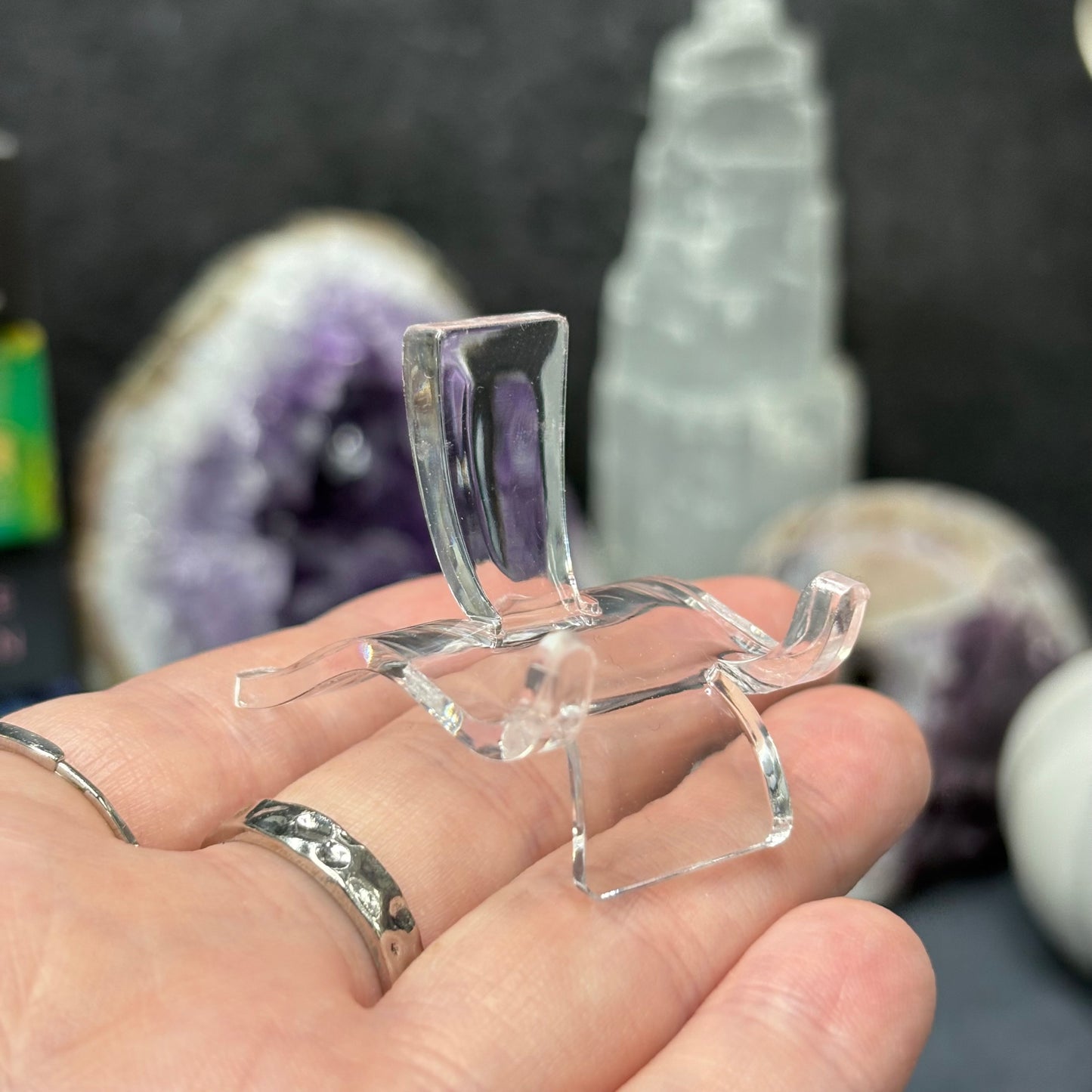 Set of 4 Small Acrylic Crystal Display Stands