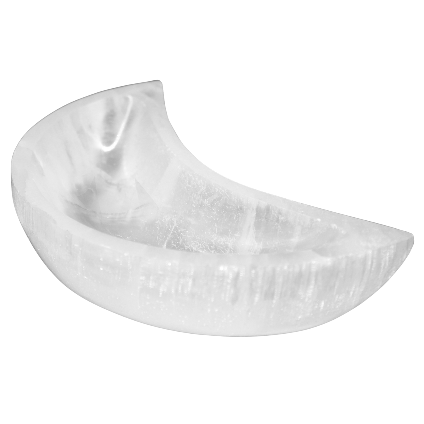 Large Crescent Moon Selenite Crystal Bowl
