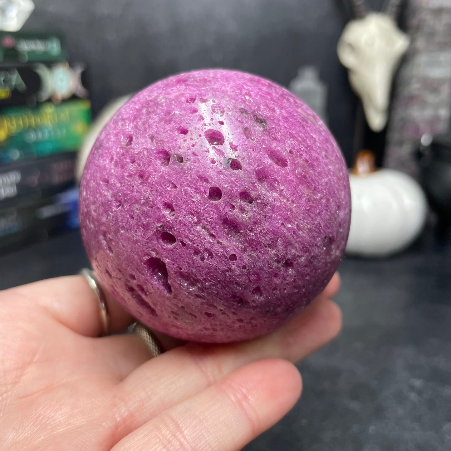 Large Honeycomb Ruby Crystal Sphere
