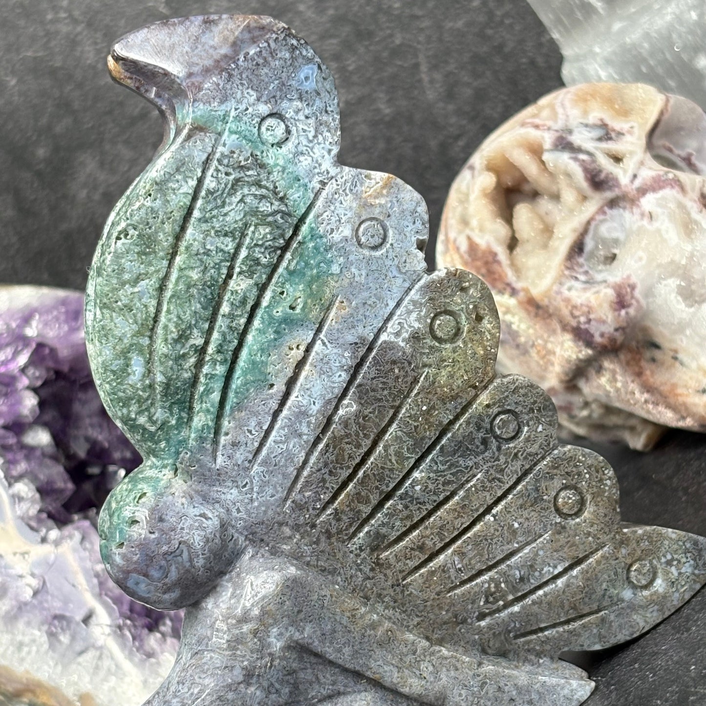 Large Ocean Jasper Crystal Fairy Carving