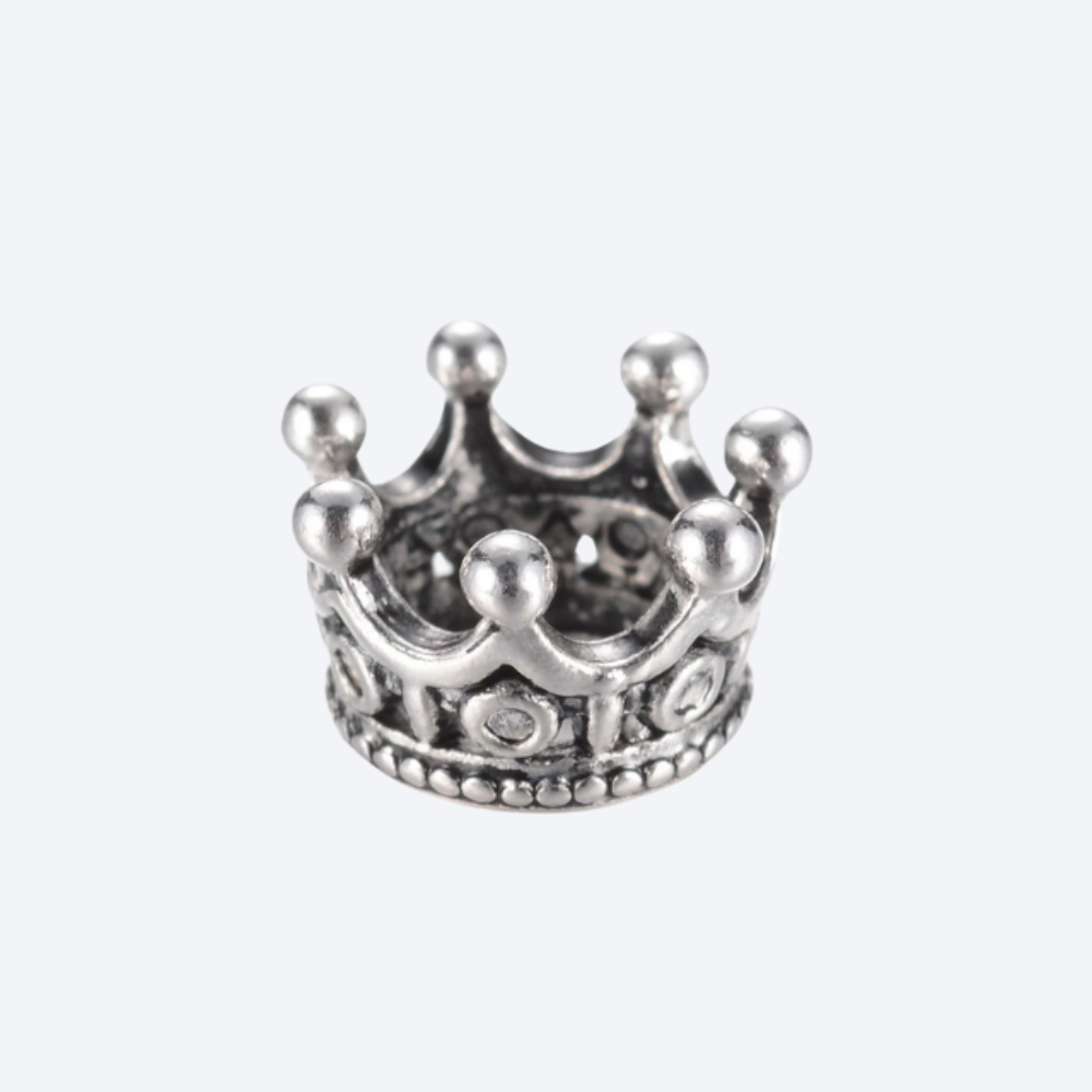 Mini Metal Crown Shaped Crystal Sphere Display Stands - Antique Silver