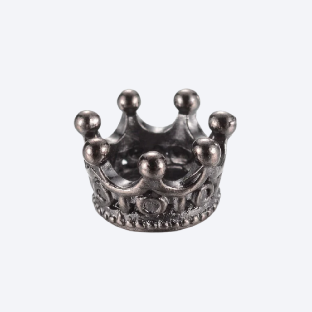 Mini Metal Crown Shaped Crystal Sphere Display Stands - Gunmetal