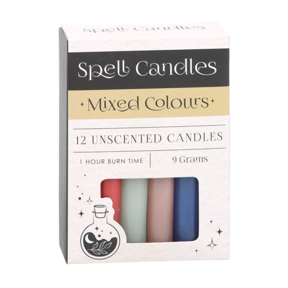 Mixed Colour Spell Candles Pack of 12