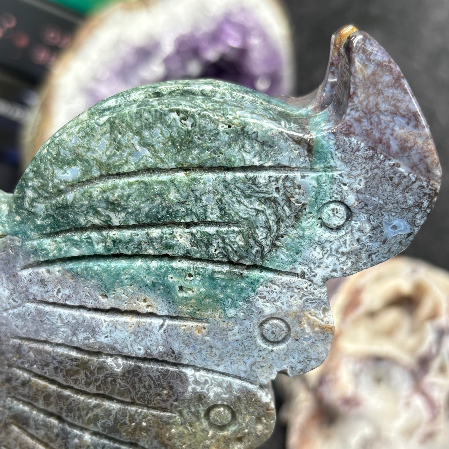 Large Ocean Jasper Crystal Fairy Carving