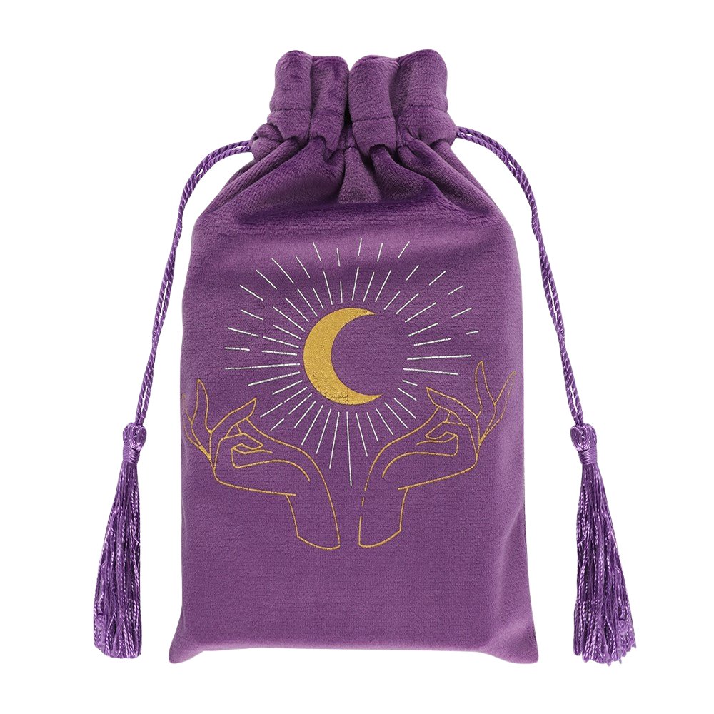 Purple Velvet Tarot Hands Drawstring Pouch