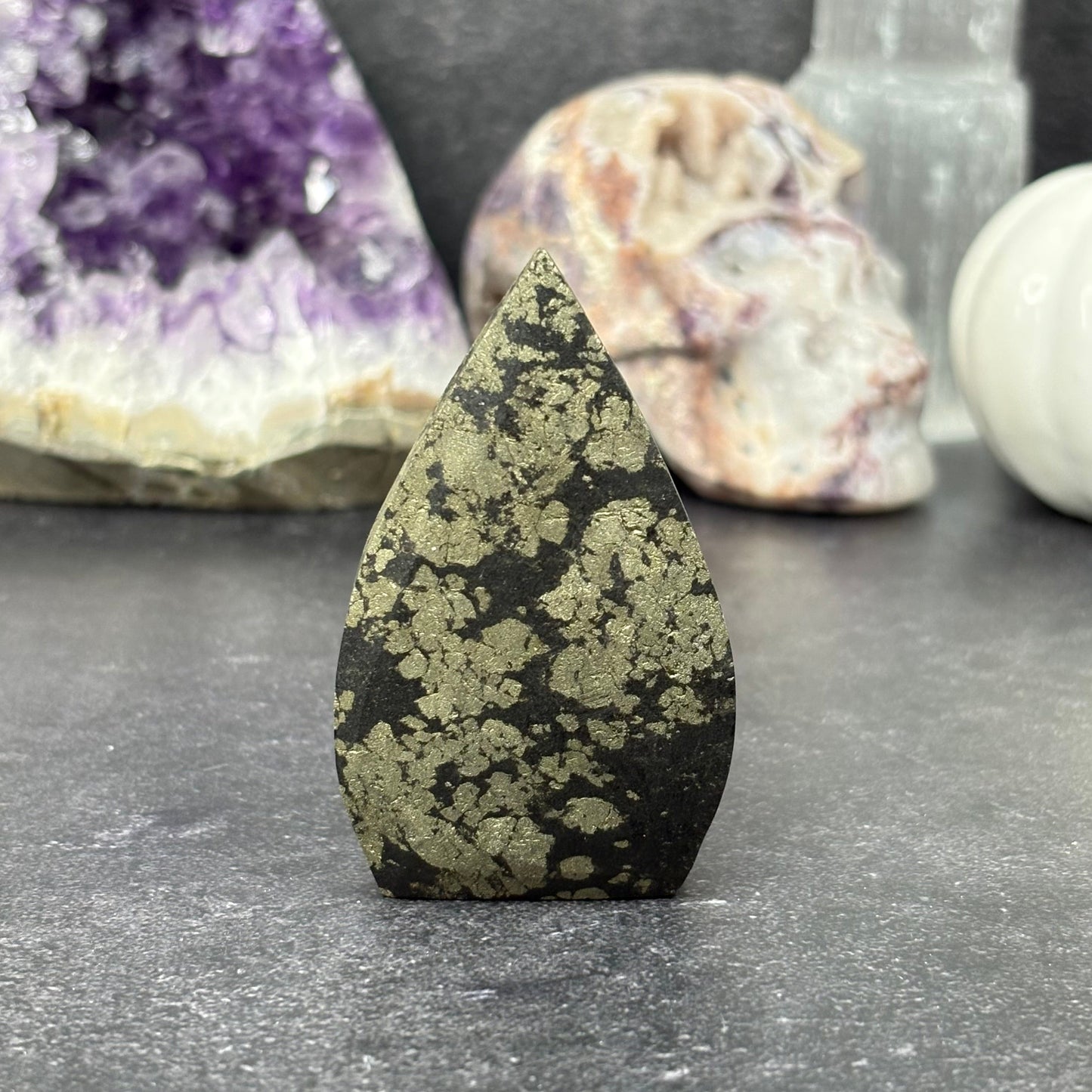 Pyrite in Magnetite Crystal Tear