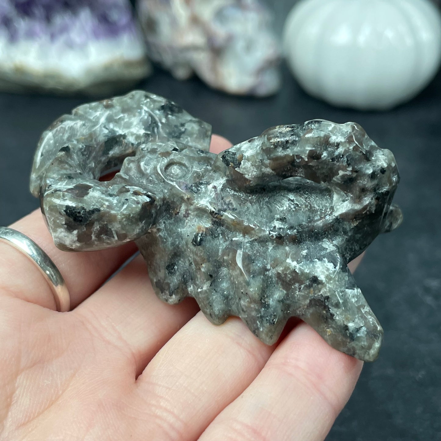 UV Reactive Yooperlite Crystal Scorpion Animal Carving