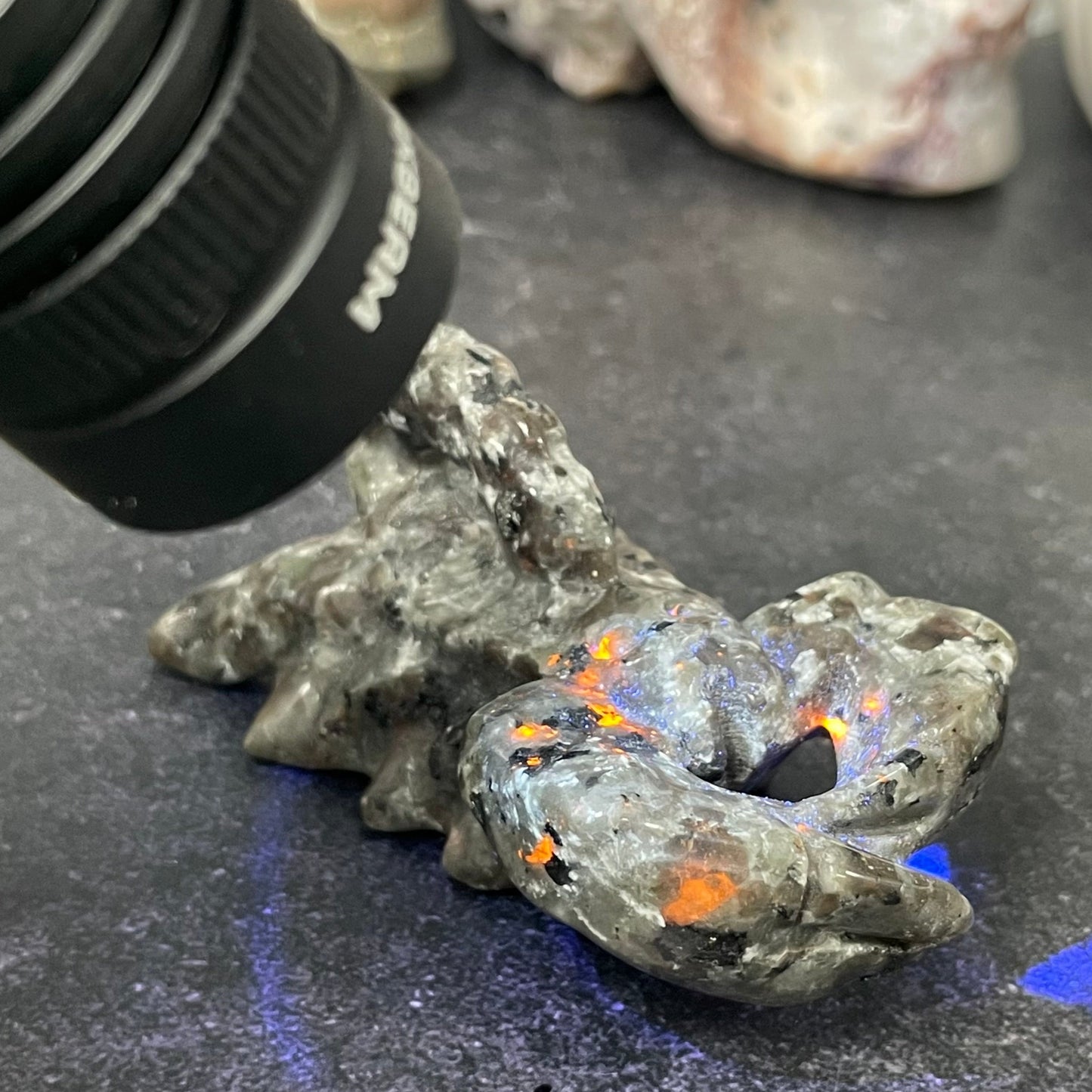 UV Reactive Yooperlite Crystal Scorpion Animal Carving