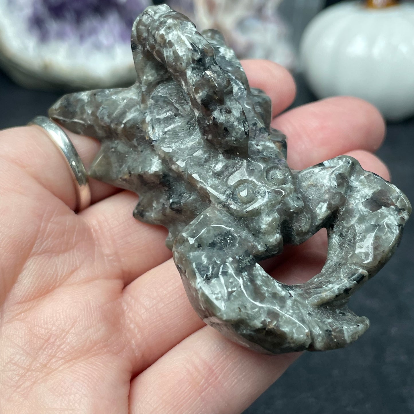 UV Reactive Yooperlite Crystal Scorpion Animal Carving