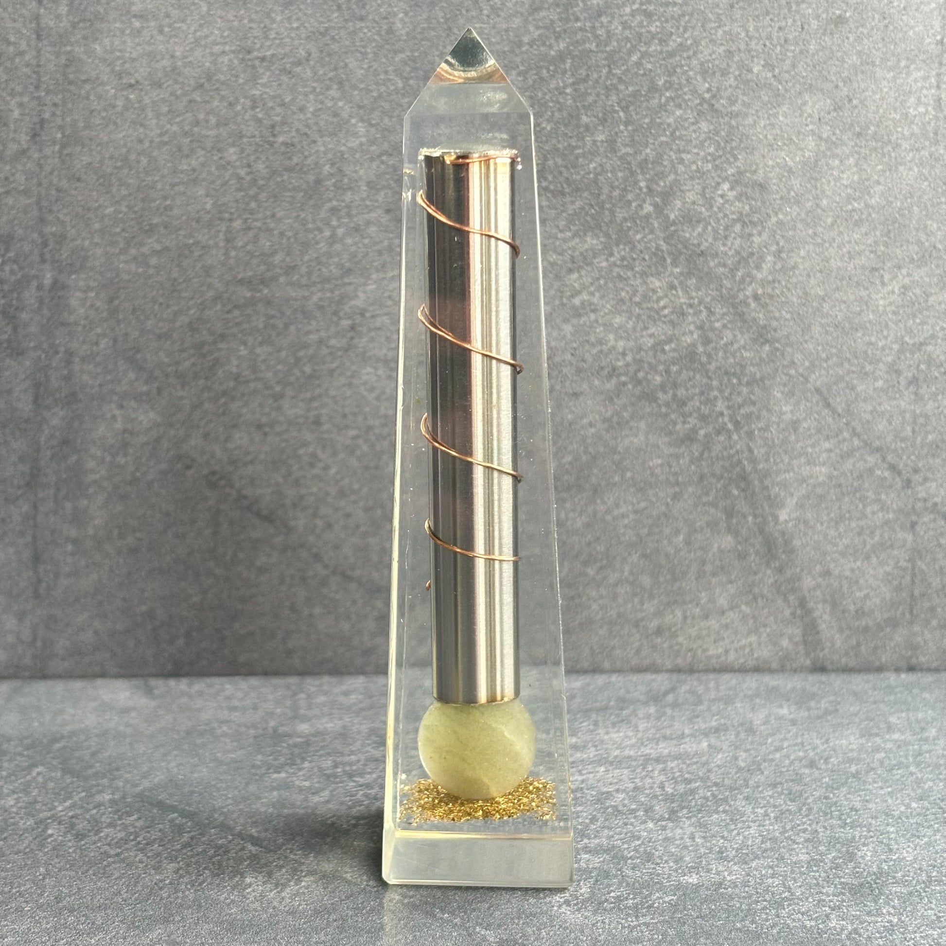 Green Aventurine & Copper Orgonite Tower