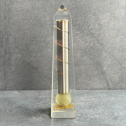 Green Aventurine & Copper Orgonite Tower