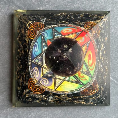 Orgonite Pyramid - Midnight Pentagon