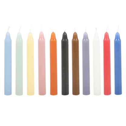 Pack of 12 Mixed Colour Spell Candles