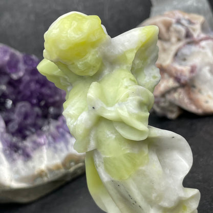 Lemon Jade Praying Angel Crystal Carving