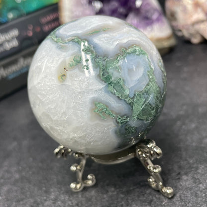 Moss Agate Crystal Sphere