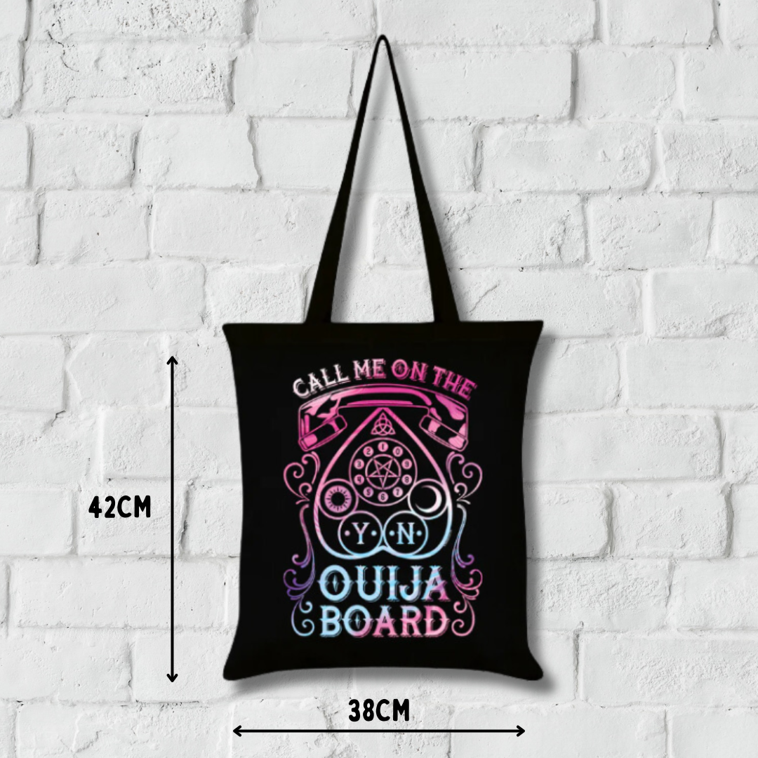 Call Me On The Ouija Board Black Tote Bag