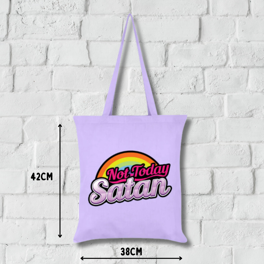 Not Today Satan Lilac Tote Bag