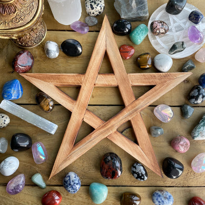 Wooden Pentagram Wall Hanging / Trivet