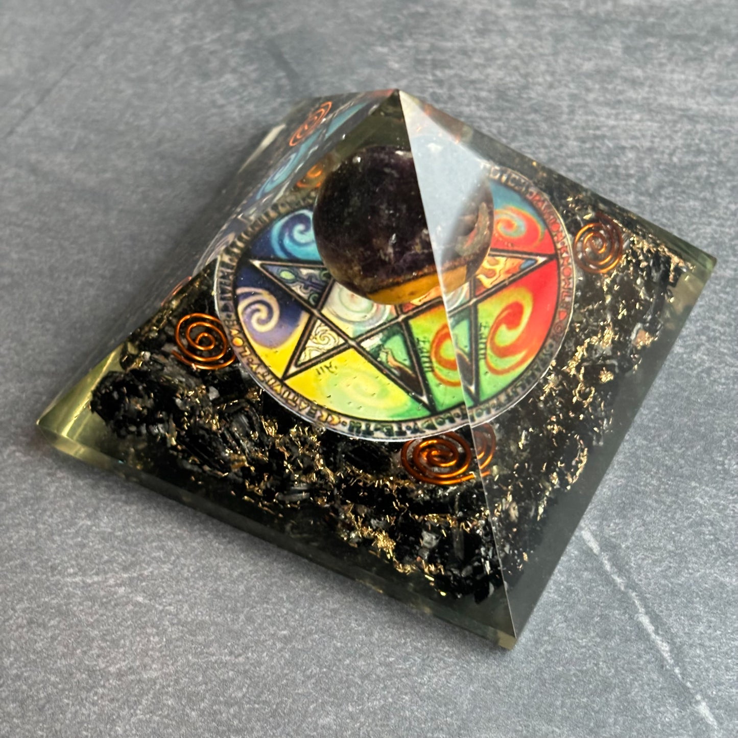 Orgonite Pyramid - Midnight Pentagon