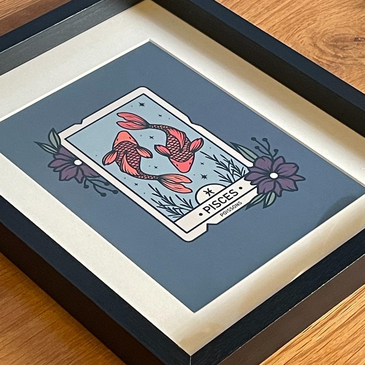 Pisces - Signs of the Zodiac Black Framed Print