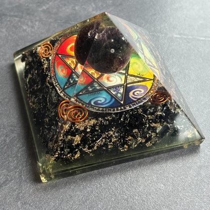 Orgonite Pyramid - Midnight Pentagon