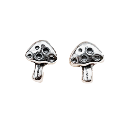 925 Sterling Silver Mushroom Stud Earrings