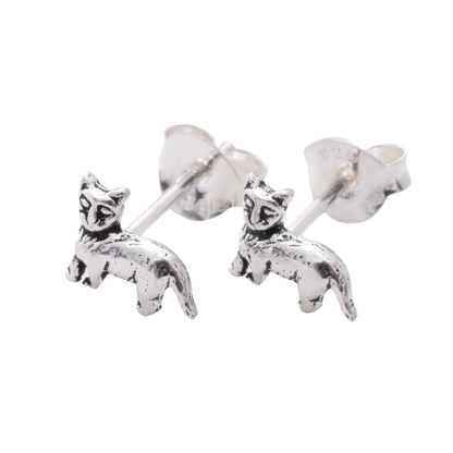 925 Sterling Silver Cat Earrings