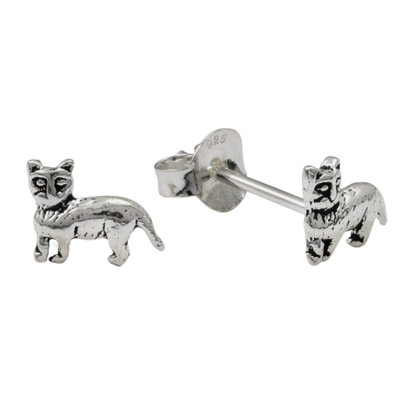 925 Sterling Silver Cat Earrings
