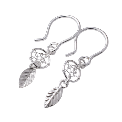 925 Sterling Silver Dreamcatcher Drop Earrings