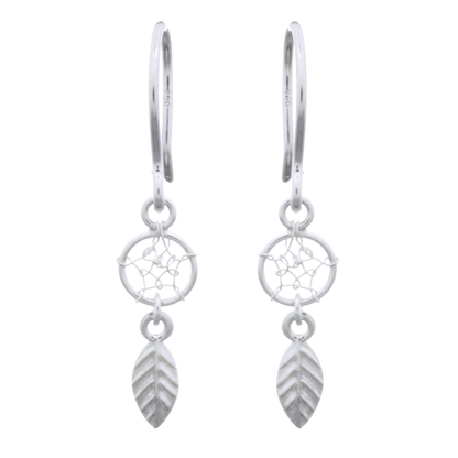 925 Sterling Silver Dreamcatcher Drop Earrings