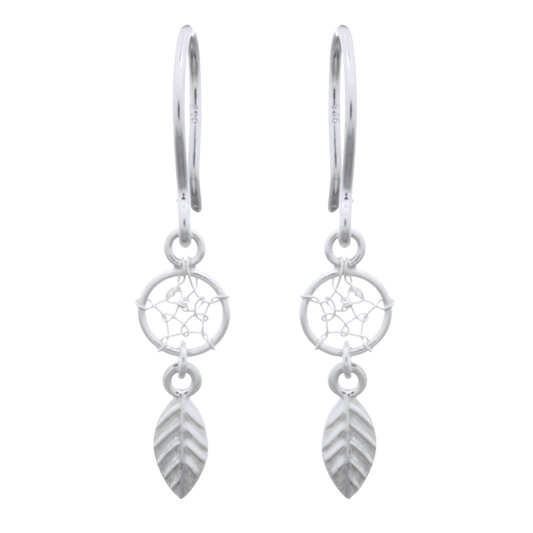 925 Sterling Silver Dreamcatcher Drop Earrings