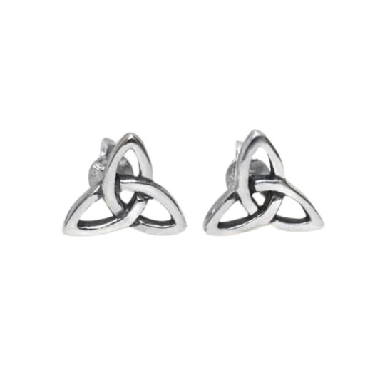 925 Sterling Silver Triquetra Stud Earrings