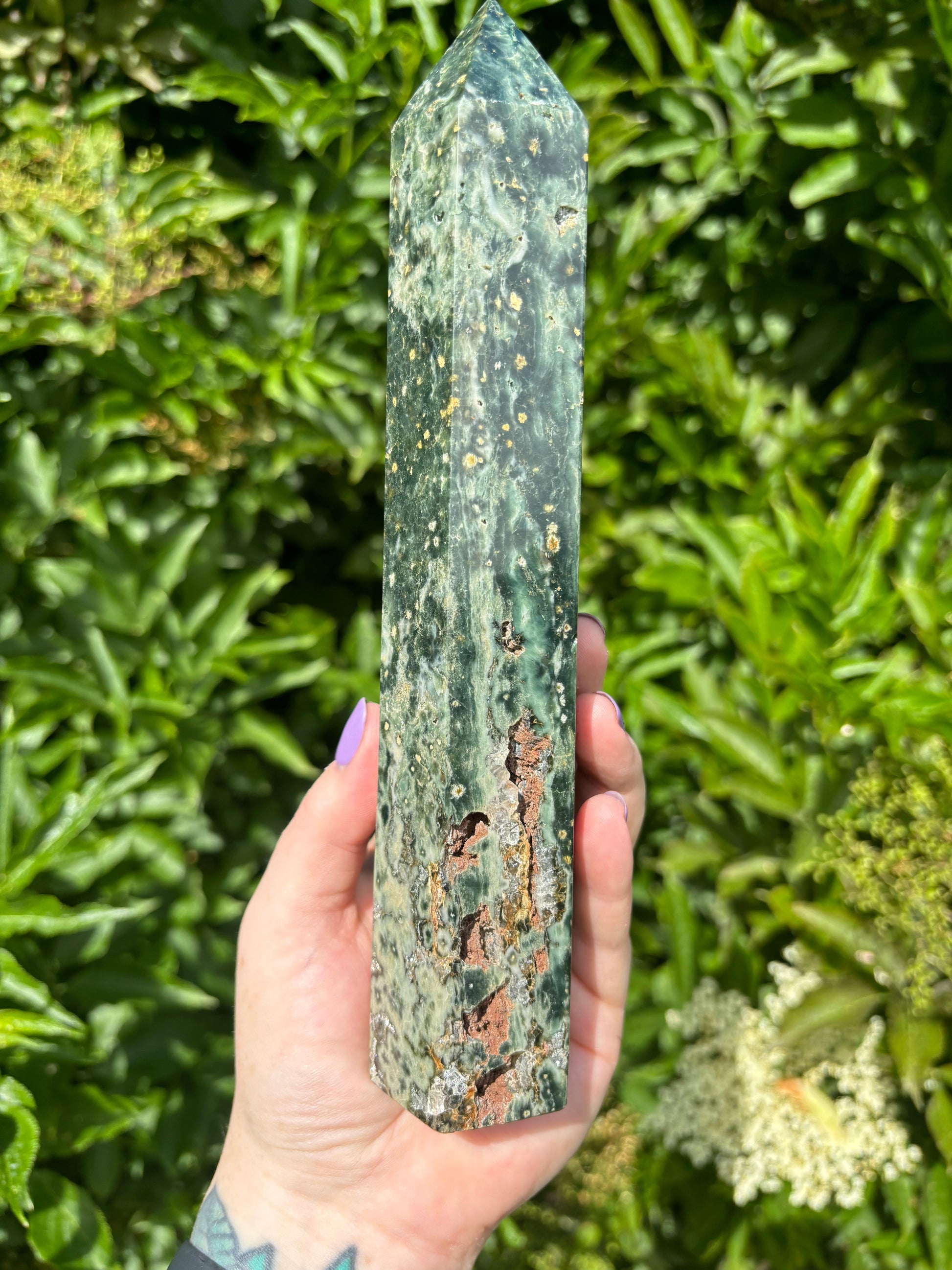 HUGE Ocean Jasper Crystal Tower