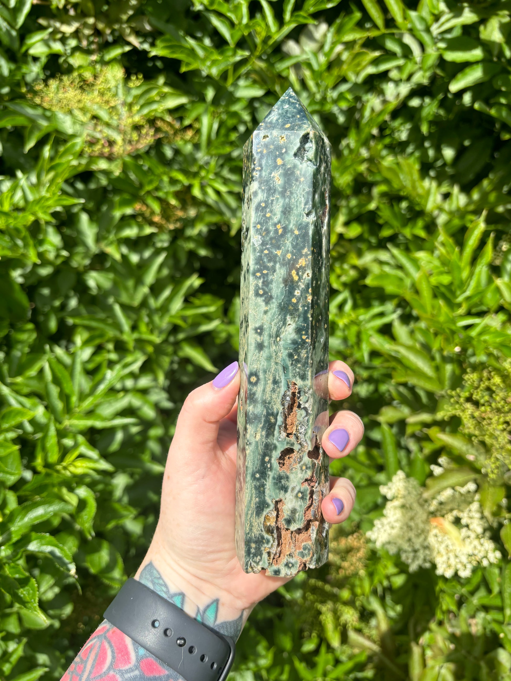 HUGE Ocean Jasper Crystal Tower