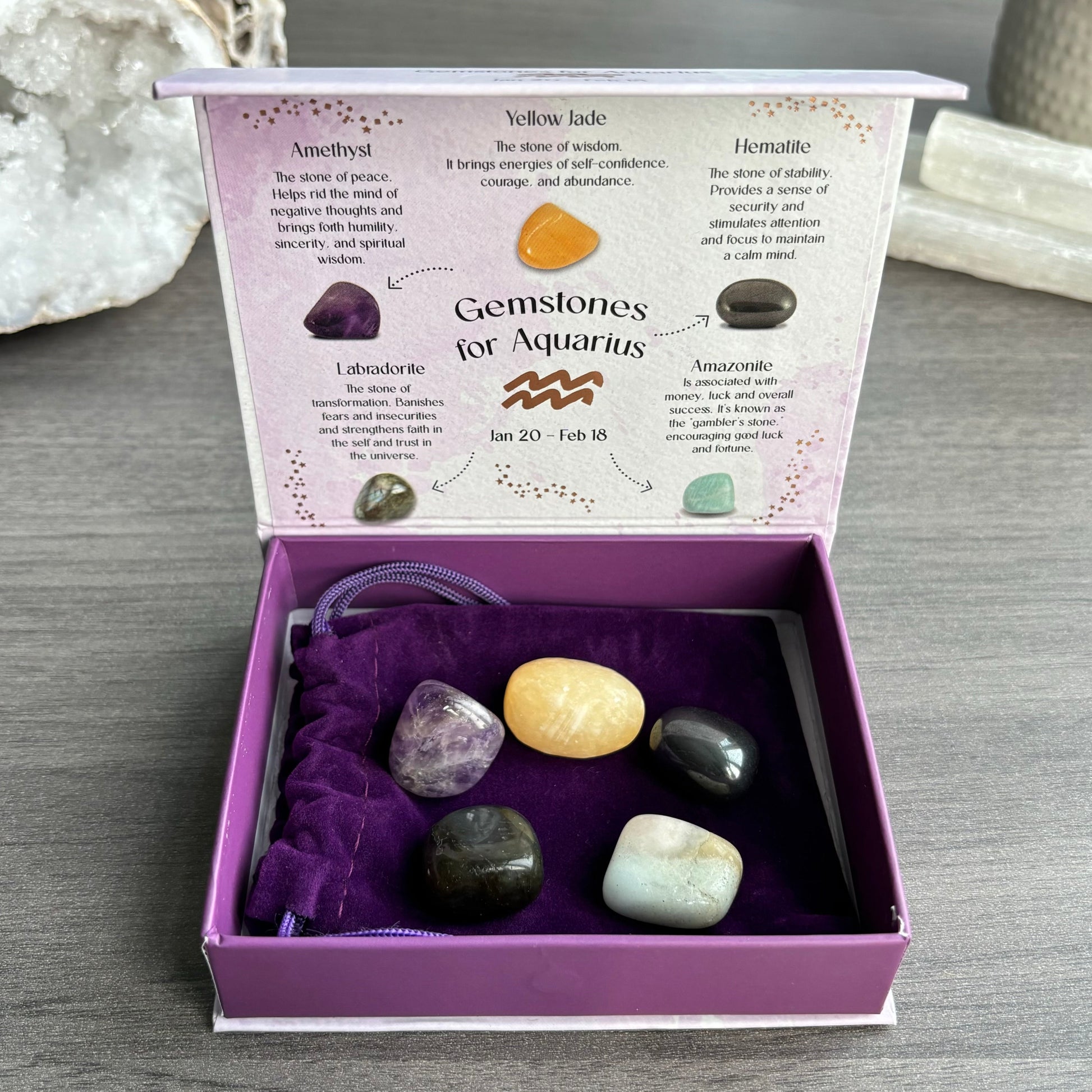 Aquarius Crystal Tumbled Stones Set