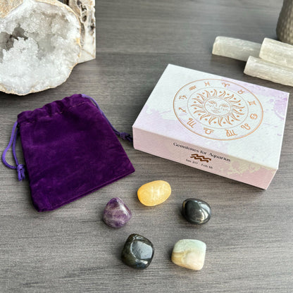 Aquarius Crystal Tumbled Stones Set