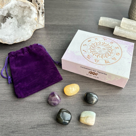 Aquarius Crystal Tumbled Stones Set