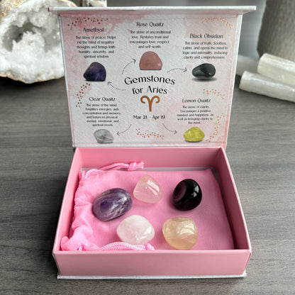 Aries Crystal Tumbled Stones Set